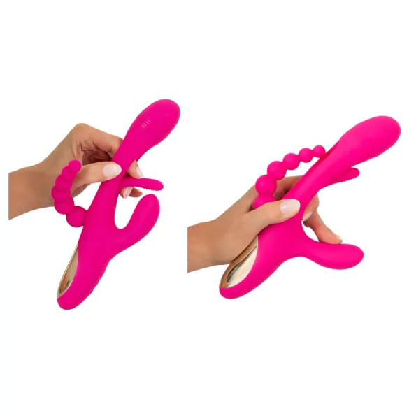 SMILE - vibrator s tri kraka i jezikom - ružičasti