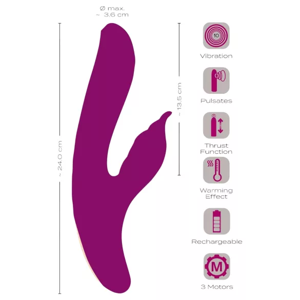 Javida - vibrator za G-točku i klitoris 4u1 - ljubičasti