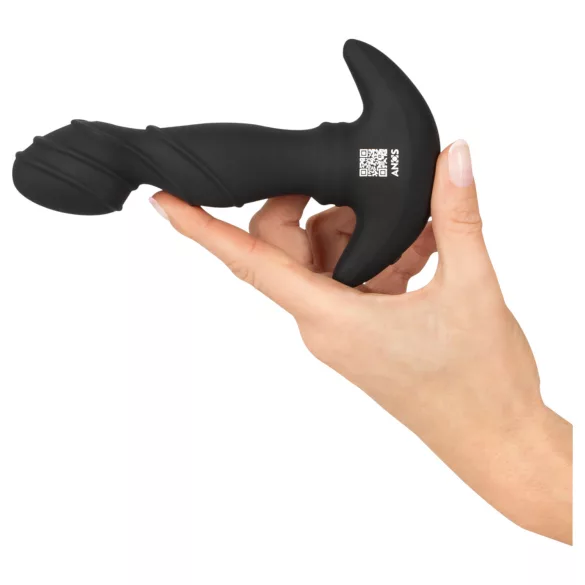 ANOS - vibrator za prostatu s pokretnim prstenom - crni