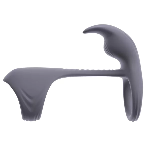 Beau Coeur Vylor - prsten za penis i testise s vibratorom za klitoris - siva