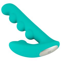 Beau Coeur Sylora - 2u1 vibrator s perlicama - zeleni