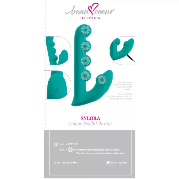 Beau Coeur Sylora - perlasti 2u1 vibrator (zeleni)
