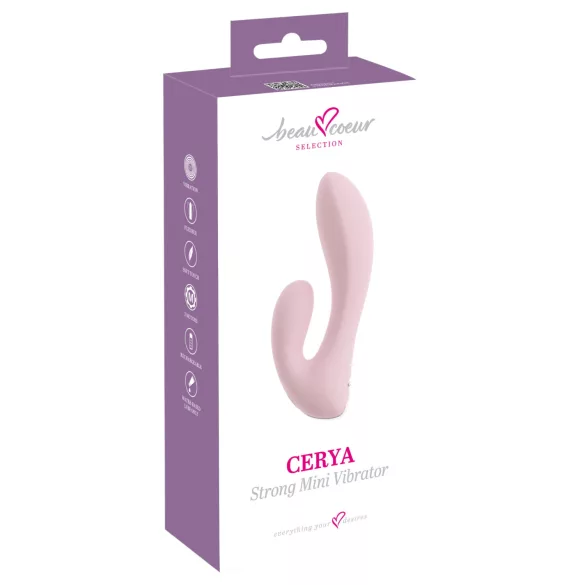 Beau Coeur Cerya - mini vibrator s rukom za klitoris - svijetloružičasti