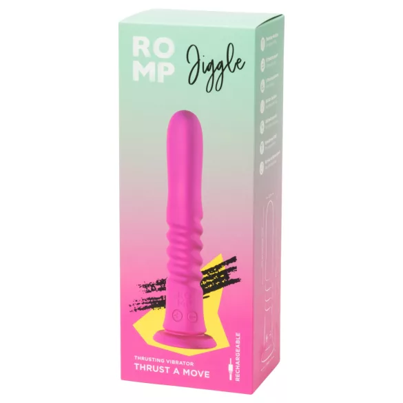 ROMP Jiggle - potisni vibrator s vakuumskom čašicom (ružičasti)