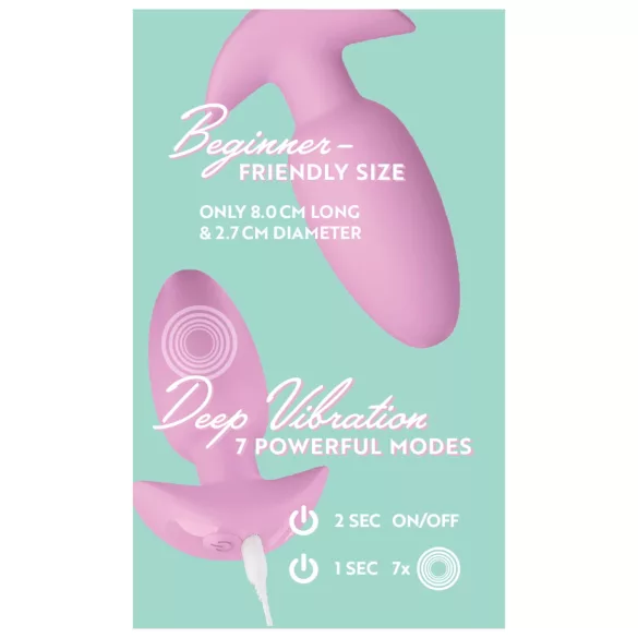 Cuties Mini - vibracijski analni čep - ružičasti