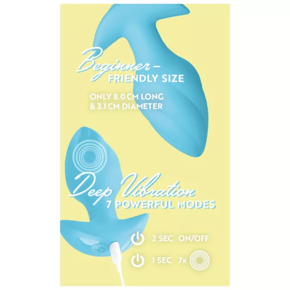 Cuties Mini - analni vibrator plug - vibrirajući - silikon plava