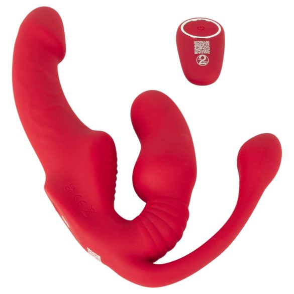 You2Toys Strapless - trostruki vibrirajući dildo bez remena (rozi)