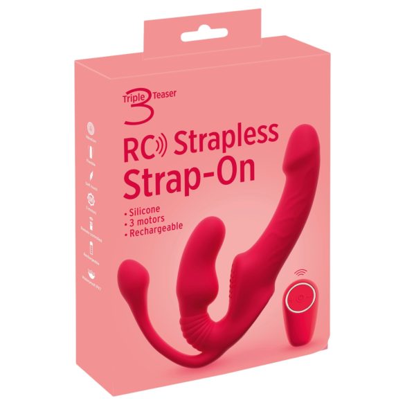 You2Toys Strapless - trostruki vibrirajući dildo bez remena (rozi)