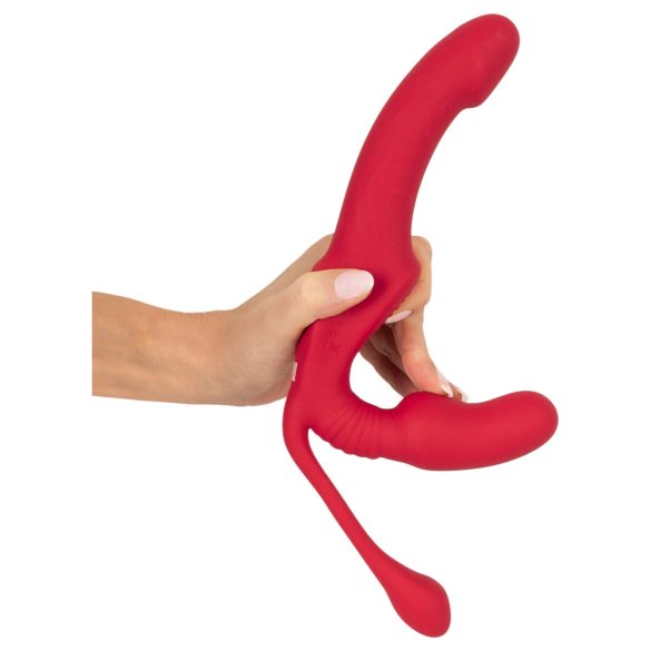 You2Toys Strapless - trostruki vibrirajući dildo bez remena (rozi)