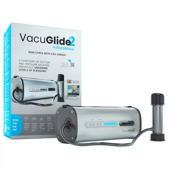 VacuGlide 2 - automatski, mrežni muški luksuzni masturbator (srebrni)