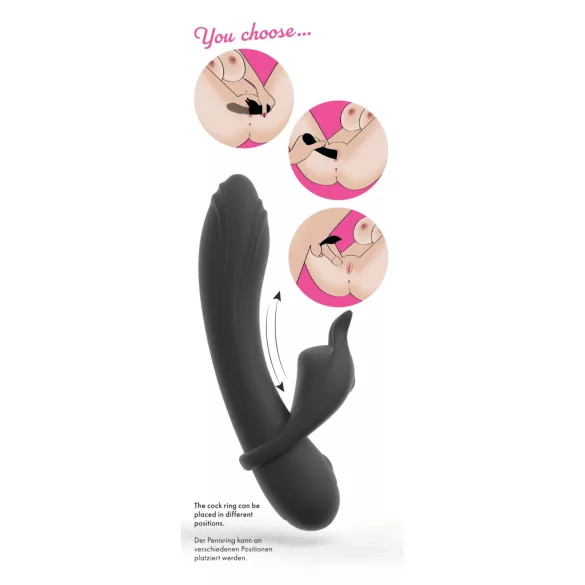 Couple Choice - penis prsten i G-točka vibrator - siva