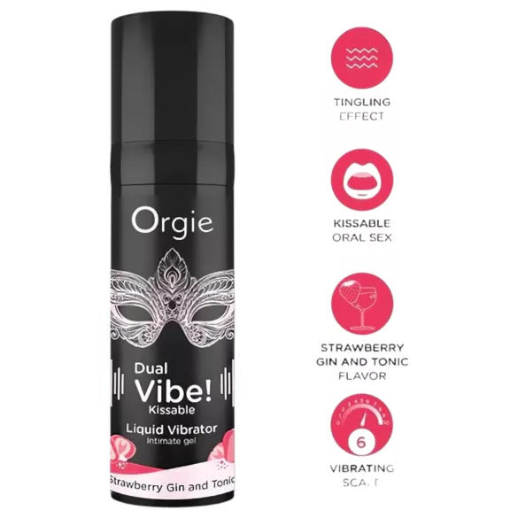 Orgie Dual Vibe - uniseks tekući vibrator - Jagoda - Gin Tonic (15 ml)