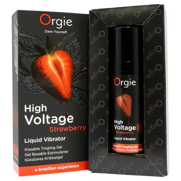 Orgie High Voltage - tekući vibrator - jagoda - 15ml