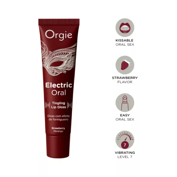 Orgie Electric Oral - sjajilo za usne s bizirajućim učinkom - jagoda (10 ml)