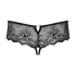 Obsessive - tanga s otvorom i ukrasnim kamenčićima - crna - L/XL