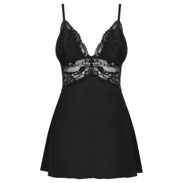 Obsessive - čipkasti babydoll i tanga (crna)