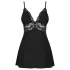 Obsessive - čipkasti babydoll i tanga (crna)