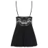 Obsessive - čipkasti babydoll i tanga (crna) - L/XL