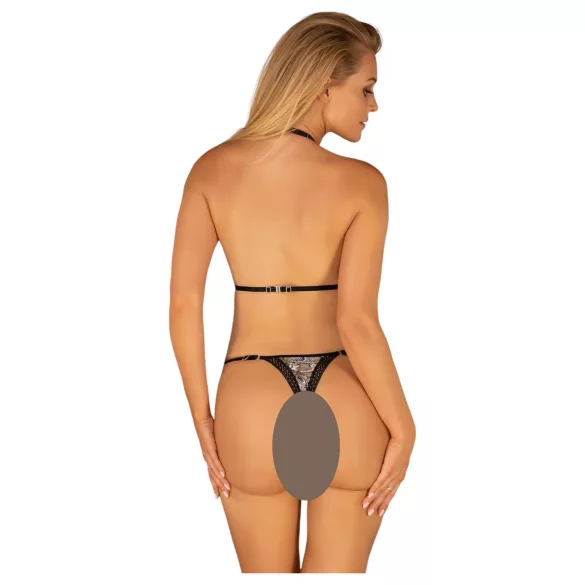 Obsessive Xenita - prozirni set s uzorkom (sivi) - L/XL