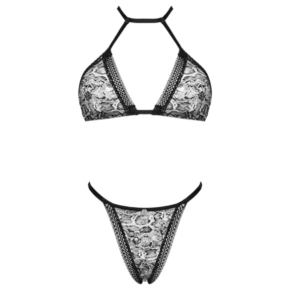 Obsessive Xenita - prozirni set s uzorkom (sivi) - L/XL