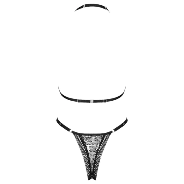 Obsessive Xenita - prozirni set s uzorkom (sivi) - L/XL