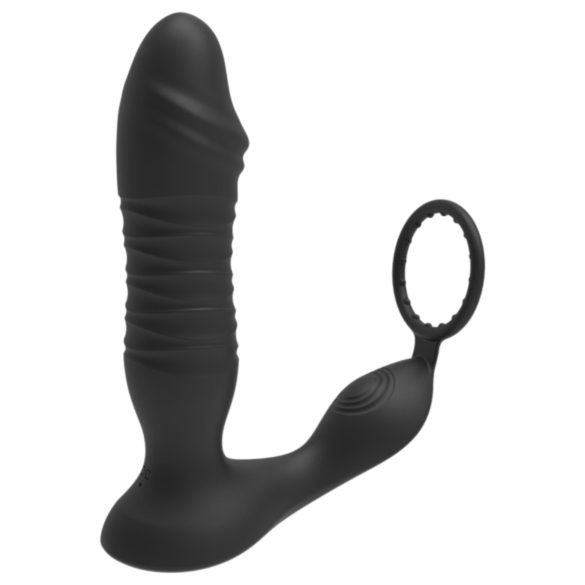 Men's Play - Analni vibrator s funkcijom guranja - crni