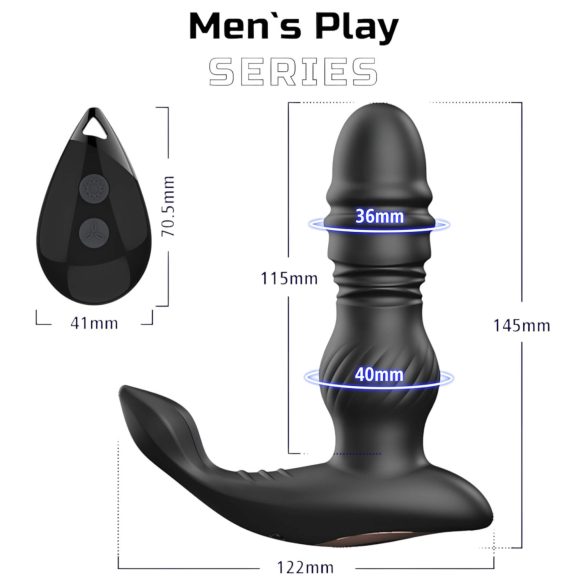 Men's Play - vibrirajući stimulator prostate s pokretnom glavom - crni