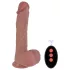 Erospace Natural Play - realistični vibrirajući dildo s funkcijom potiskivanja i rotacije (boja kože)