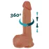 Erospace Natural Play - realistični vibrirajući dildo s funkcijom potiskivanja i rotacije (boja kože)