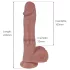 Erospace Natural Play - realistični vibrirajući dildo s funkcijom potiskivanja i rotacije (boja kože)
