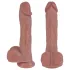 Erospace Natural Play - realistični vibrirajući dildo s funkcijom potiskivanja i rotacije (boja kože)