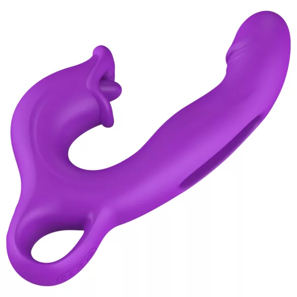 Erospace Sweet Play - jezični stimulator klitorisa i klimajući G-točka vibrator (ljubičasti)