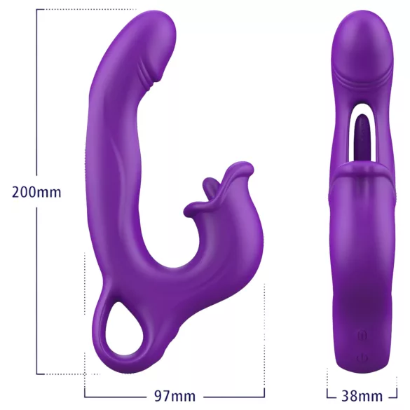 Erospace Sweet Play - jezični stimulator klitorisa i klimajući G-točka vibrator (ljubičasti)
