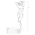 Passion BS007 - mrežasti bodystocking s uzorkom - crni - S-L