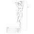 Passion BS007 - mrežasti bodystocking s uzorkom - crni - S-L