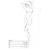 Passion BS020 - otvoreni ukrašeni bodystocking - crni - S-L