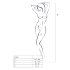 Passion - otvoreni ukrašeni bodystocking - bijela - S-L