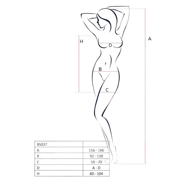 Passion BS027 - mrežasta minihaljina (bijela) - S-L