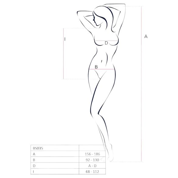 Passion - necc body s naramenicama, otvoren - bijela - S-L