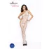 Passion - otvoreni bodystocking s ružama - bijela - S-L