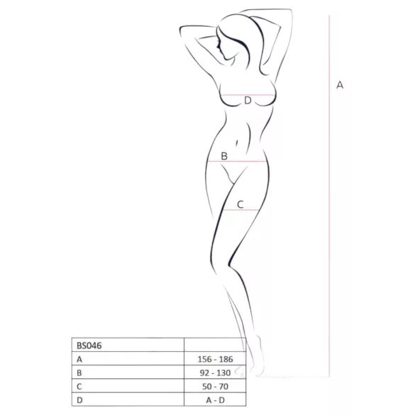 Passion - komplet od mrežaste tkanine s cvjetnim uzorkom - bijela - S-L