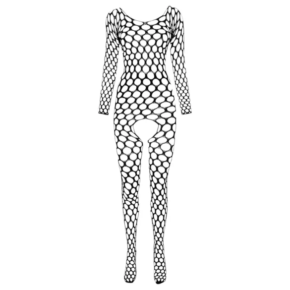 Passion BS077 - mrežasti bodystocking s dugim rukavima - crni - S-L