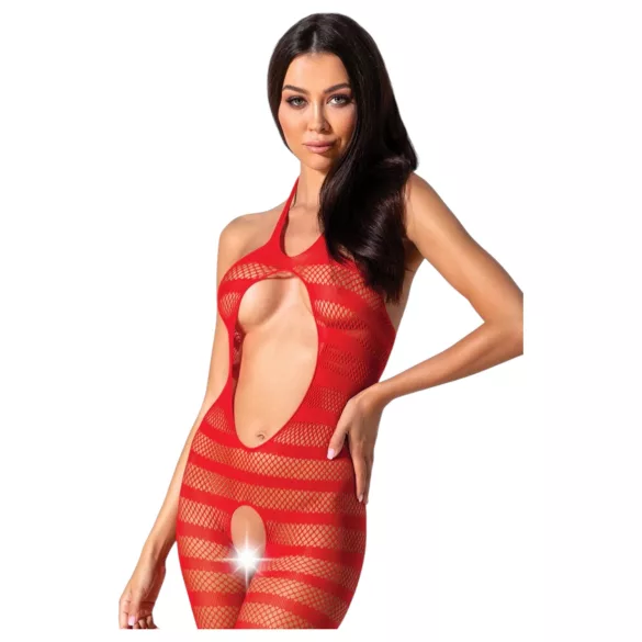 Passion BS081 - Capri kombinezon s okovratnikom - crvena (S-L)