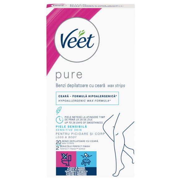 Veet Pure - trake za depilaciju nogu i tijela - za osjetljivu kožu (20 kom)