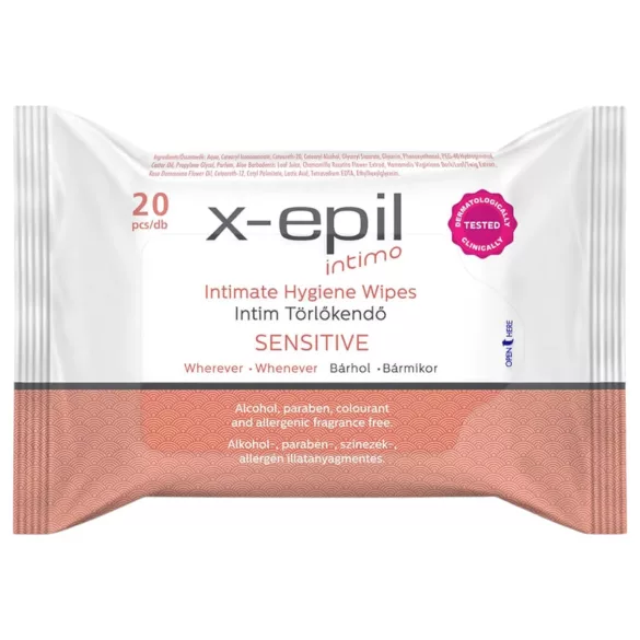 X-Epil Intimo Sensitive - vlažne maramice za intimnu njegu (20 kom)