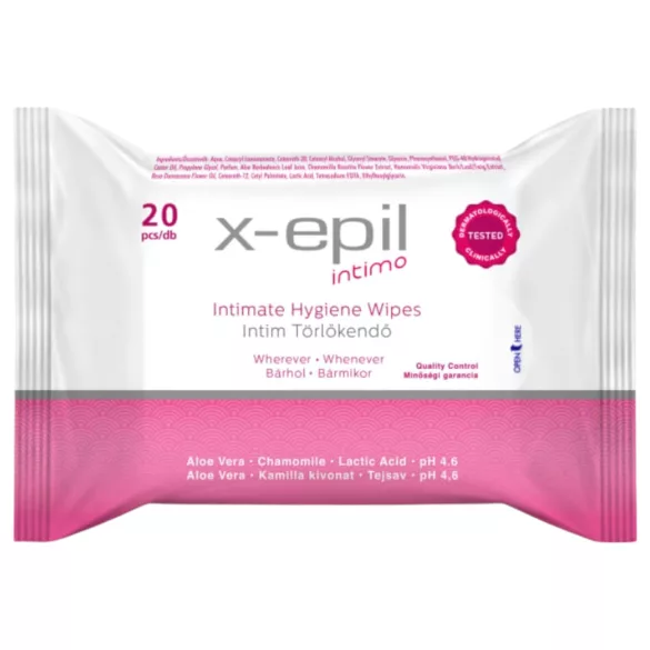 X-Epil Intimo - vlažne maramice za intimnu higijenu (20 kom)