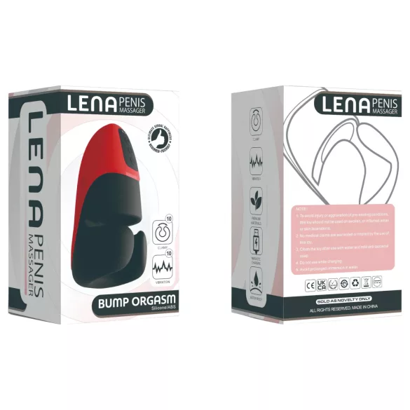 Lena - masturbator s vibracijom i stezanjem (crveni)