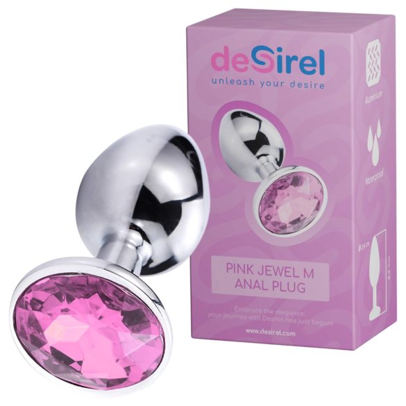 Desirel Pink Jewel M - analni čep (srebrno-ružičasti)