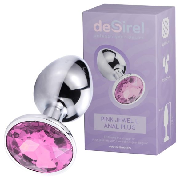 Desirel Pink Jewel L - analni plug (srebrno-ružičasti)