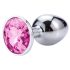 Desirel Pink Jewel L - analni plug (srebrno-ružičasti)